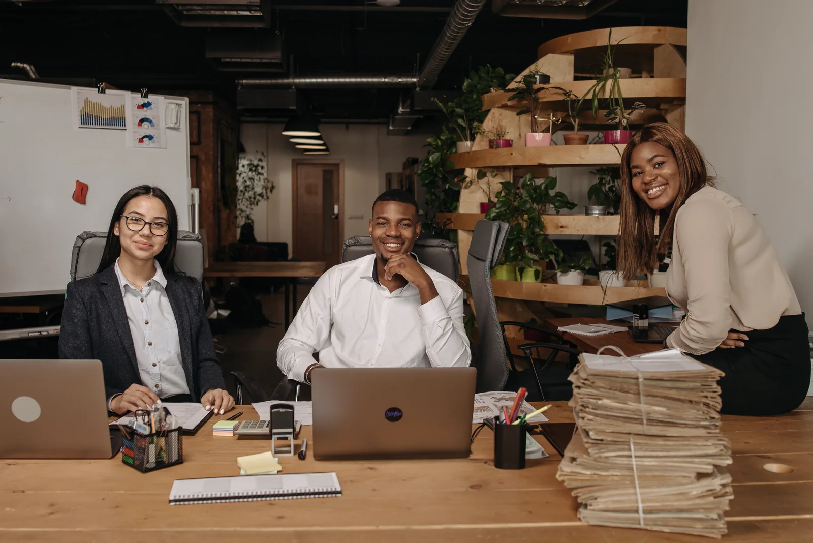 Team members working in an enterprise office